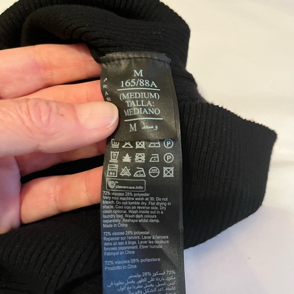 NWT All Saints size M Rea  Black Midi Dress with Long Sleeves - Picture 9 of 11